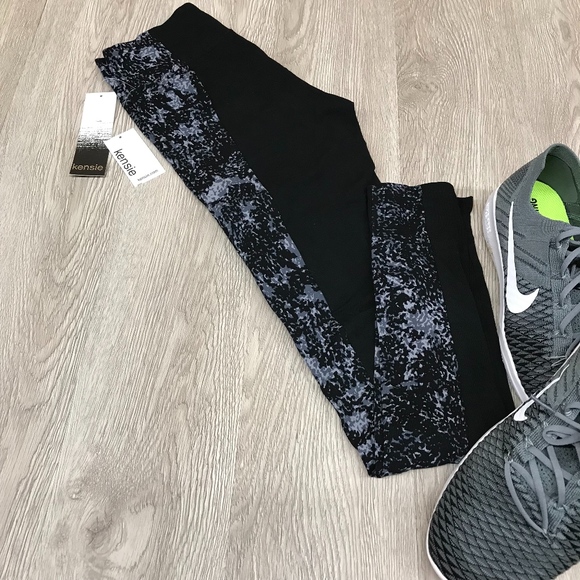 Kensie Pants - Kensie Black Combo Leggings BB36